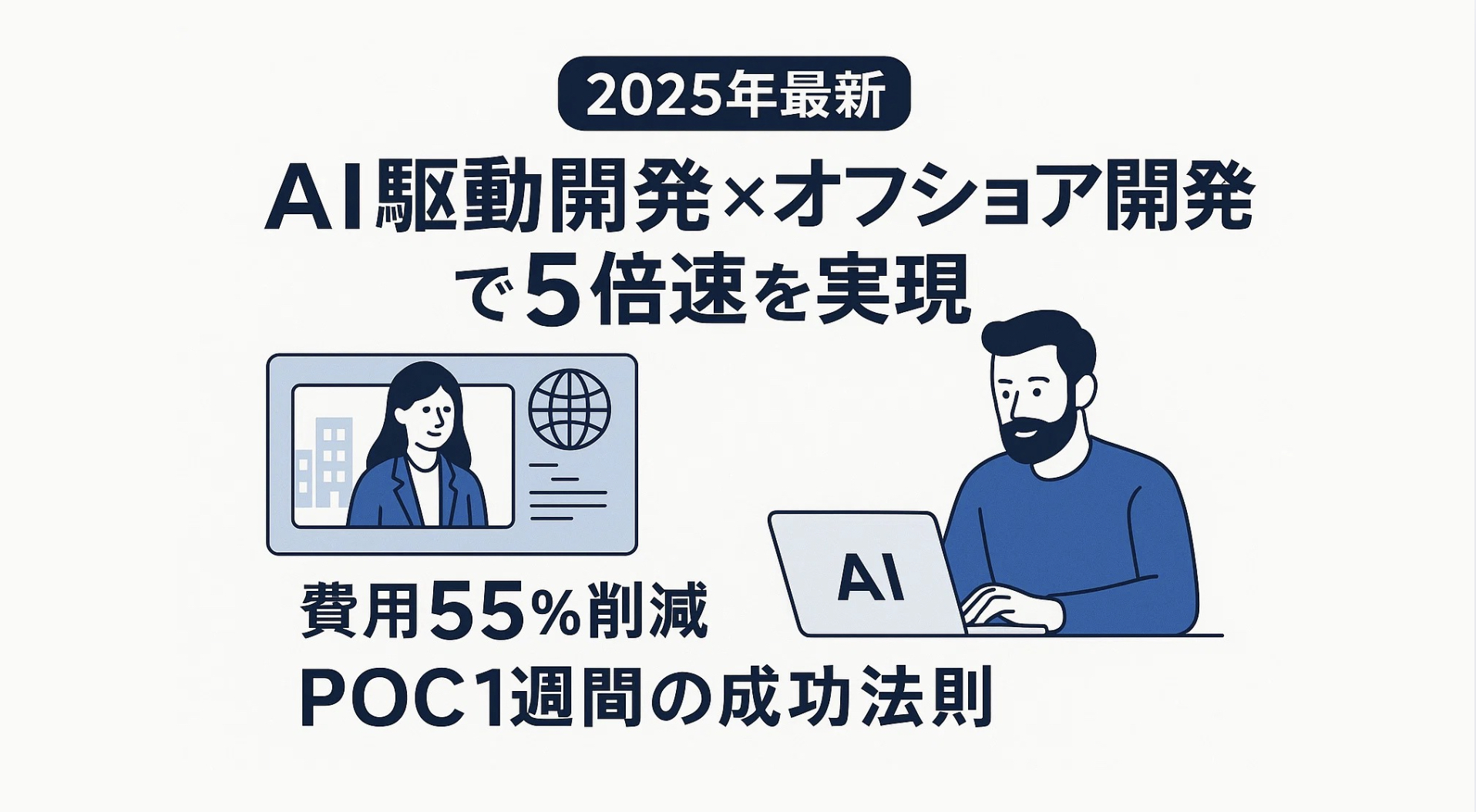 【2025年最新】AI駆動開発×オフショア開発で5倍速を実現｜費用55%削減・POC1週間の成功法則